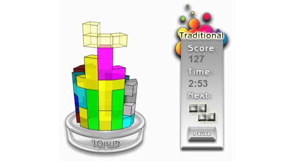 Vectorlight: Torus 3D Tetris - Free HTML5 Game